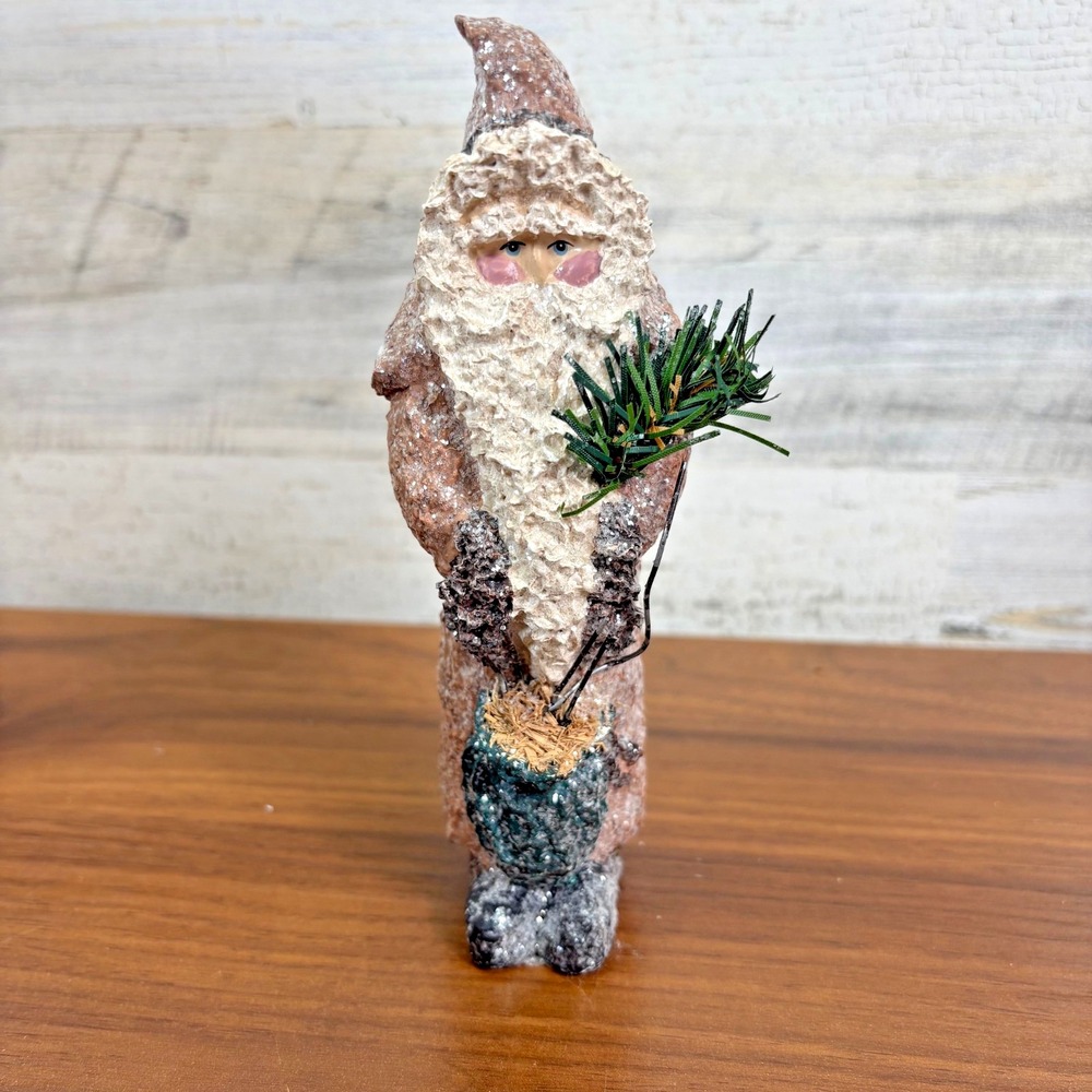 Enesco Belsnickle Santa Figuring with the Nickel Coin Bottom  Linda Lindquist